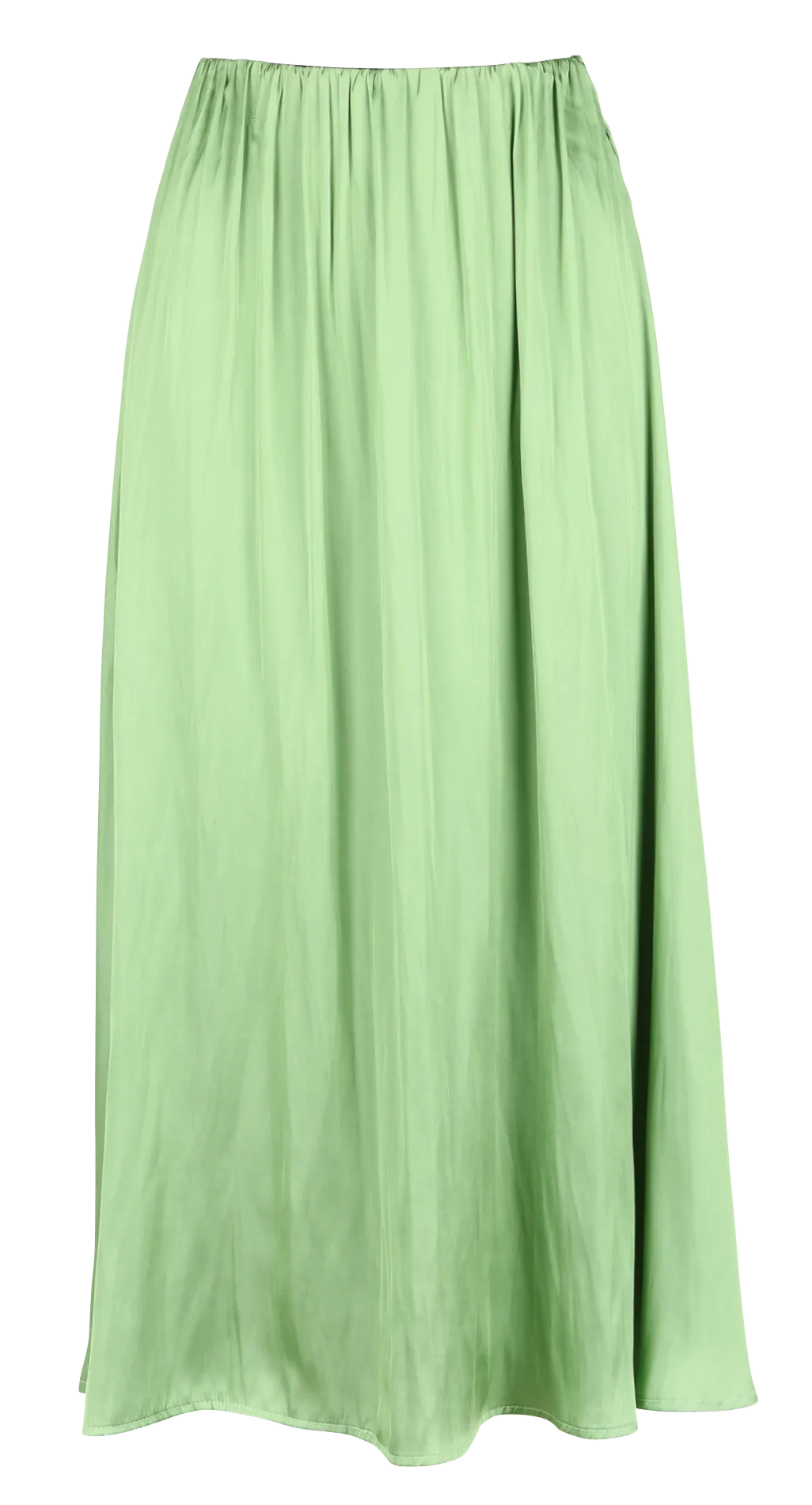 SEE U SOON Falda midi vaporosa satinada en verde