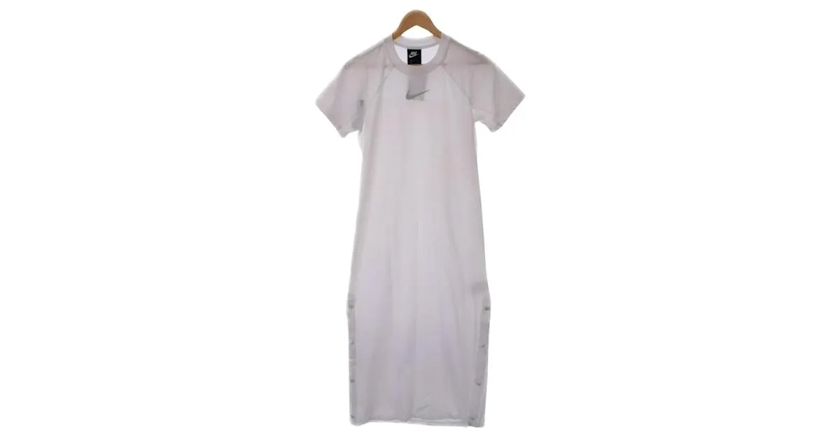 ***Vestido maxi con abertura lateral de Nike Blanco 