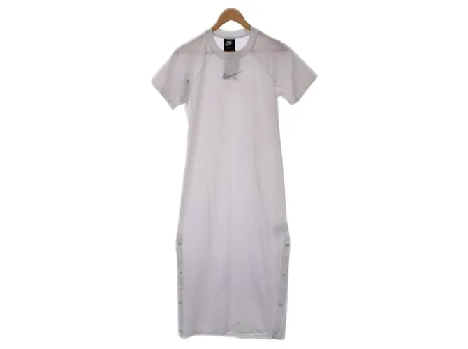 ***Vestido maxi con abertura lateral de Nike Blanco 